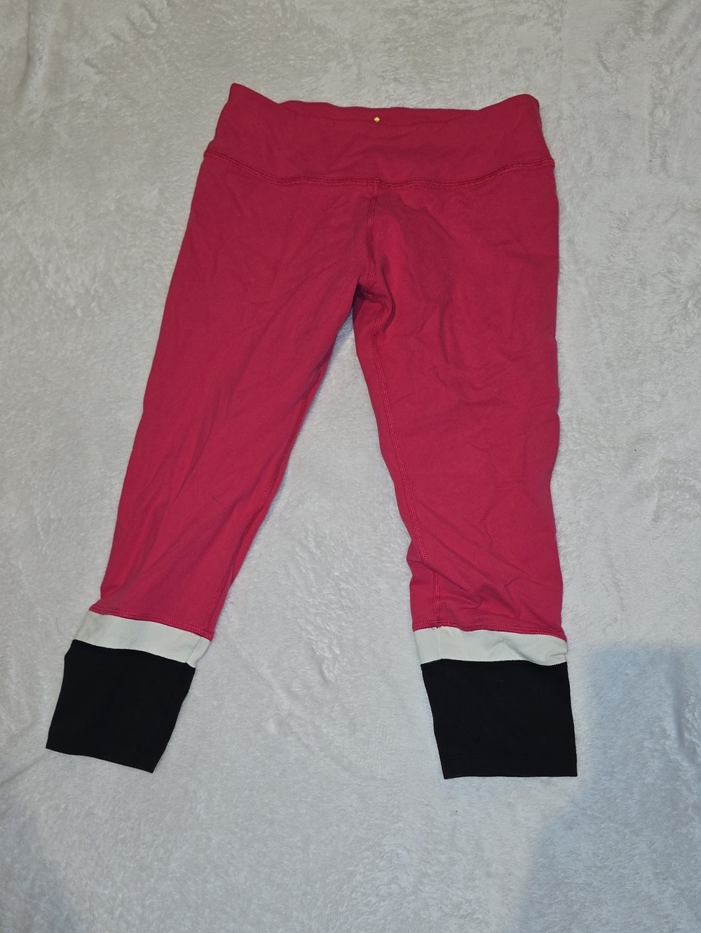 kate spade Hot Pink Athletic Capris with Black and Cream Cuffs